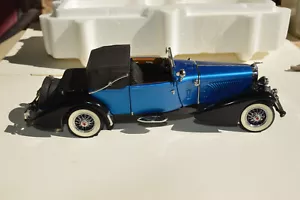 1933 Duesenberg J Victoria, 1/24 Scale blue diecast by Franklin Mint - Picture 1 of 8