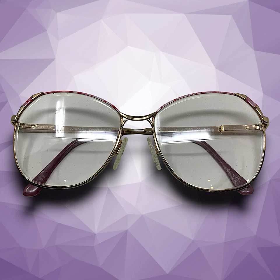 Monturas de gafas de fantasía Marchon Marcolin años 80 de colección solo esmalte púrpura y dorado 7033 Foto 1 de 4