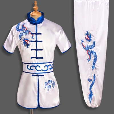 Silk Chinese Kung Fu Uniform Martial Arts Tai Chi Suit Dragon Embroidery Outfit - Image 1 of 4