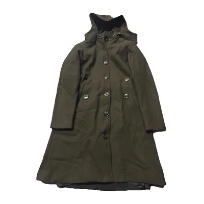 DE COLECCIÓN GABARDINA LANA STUSSY VERDE MILITAR TALLA M CHAQUETA LARGA ABRIGO H6 Foto 1 de 4