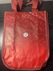 Lululemon Small Red Ombre Logo Reusable Shopping Bag New - Picture 1 of 1