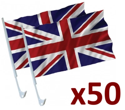 50x Union Jack Flag Car Window Great Britain United Kingdom UK Flags - Image 1 of 2