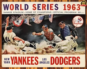 Serie Mundial 1963 - Yankees vs Dodgers - letrero de metal 11 x 14 - Imagen 1 de 4