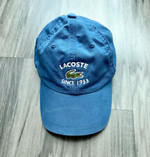 Vintage Lacoste Alligator Blue Hat  Striped Strapback Golf Baseball Cap 1933