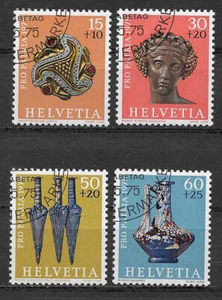 SUIZA, HELVETIA, SUIZA, 1975, TESOROS, CONJUNTO DE 4 SELLOS, CTO/MNH - Imagen 1 de 1