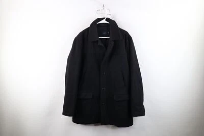 J Crew Mens Size Large Distressed Quilt Lined Wool University Jacket Coat Black - Image 1 of 4