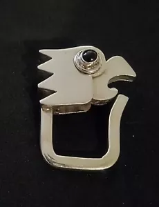 Taxco Sterling Silver Eagle Keyring with Tigers Eye. - Picture 1 of 3