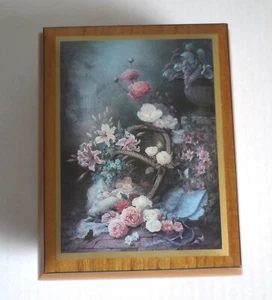 Brenda Burke Windup Wooden Ercolano Jewellery Box Sorrento Italy La Vi En Rose - Foto 1 di 13