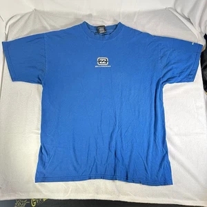 Vintage Men’s Billabong Shirt Medium Blue Center Logo Y2K Surfer Short Sleeve - Picture 1 of 7