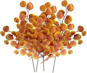 Künstliche Herbstblätter Kunstpflanze Eukalyptus Deko Kunstzweige Blumengestecke - Bild 1 von 7