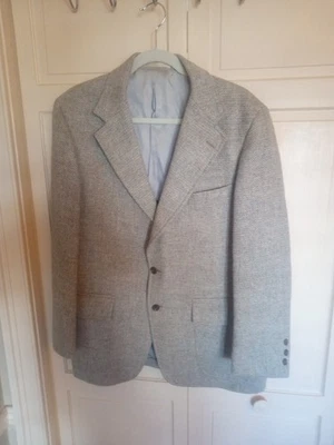 Harris Tweed Blazer Mens 42 Reg Light Gray Pure Scottish Wool Handwoven Phila - Image 1 of 4