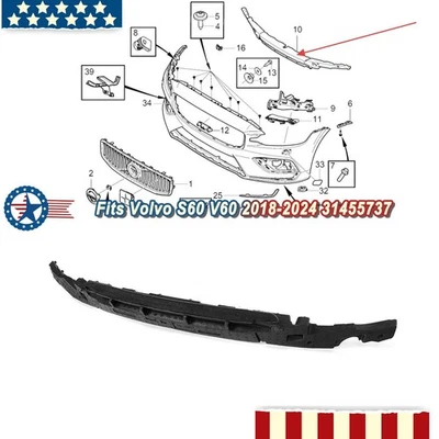 Front Bumper Proctect Reinforcement Foam Absorber For Volvo S60 V60 2018-2024 US Foto 1 de 4