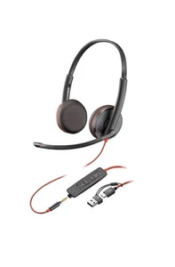 POLY Blackwire 3225 Stereo USB-C Headset + USB-C/A Adapter,noise cancelling - Picture 1 of 10