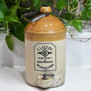 Vintage C. Lacey große Flagon/Flasche Steinzeug Bier Wein Zapfanlage - Bild 1 von 9