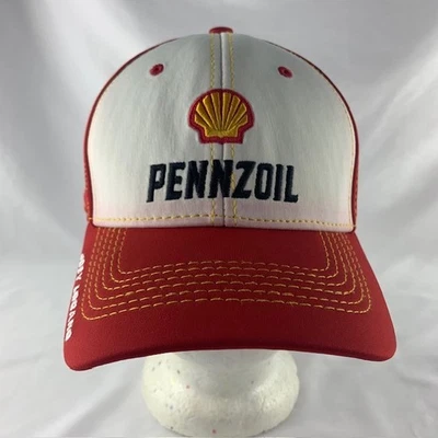 Gorra Joey Logano #22 Pennzoil Shell roja correa trasera NASCAR Penski carreras OSFM Foto 1 de 4