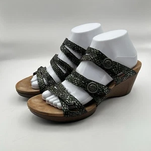ROMIKA Wedge Sandals Slip On Leather Jamaica 02 Women's Size 9-9.5 Snake Print - Picture 1 of 12