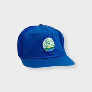 Vtg NOS 70s 80s Lake Tahoe Patch Trucker Strapback Hat, Imperial Hiking Rope - Picture 1 of 8