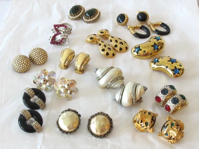 LOTE DE PENDIENTES Clip De Colección Dior Haskell TRIFAIRI Mazer KJL Alemania Bernard Vendome Foto 1 de 4