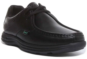 Kickers Reasan Lace Up 2 Eye Leather Adult Mens Shoes In Black Size US 7-13 - Picture 1 of 8