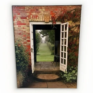 Dennis Barloga Garden Passage Cotswolds, Engiond Giclee Print 12” x 14” Wood - Picture 1 of 11