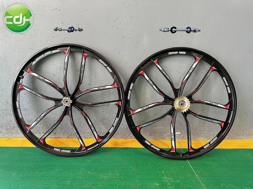 CDHPOWER CDH 26" 10 Spokes Mag Wheel Set Rims Front & Rear Bike wheel 100x135mm&Freewheel