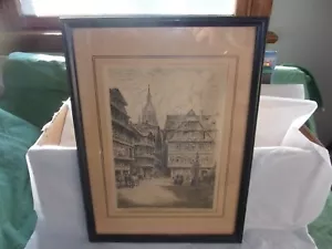 ORIGINAL ETCHING BY ERNST ZIPPERER, GERMAN 1888-1982 STREET SCENE - SIGNED - Picture 1 of 12