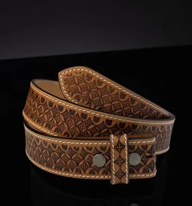 Full Grain Leather Men's Western Belt Cowboy Rodeo Heavy Duty Without Buckle - Picture 1 of 9