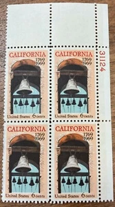 1969, 4 block of California Settlement 6¢ postage stamps.  MNH #1373 - Picture 1 of 6