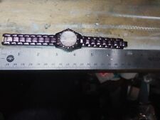 DMQ WOMENS CZ QUARTZ WATCH - Slate Purple Bracelet DQ/1111-6P25 FRESH BATTERY