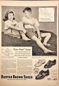 1942 Buster Brown Shoes Boys Girls Vintage Print Ad - Picture 1 of 6