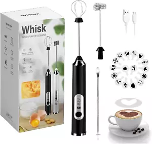 Rechargeable Milk Frother, 3-Speed Electric Handheld Frother for Coffee with 2 W - Picture 1 of 12
