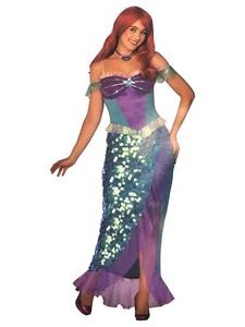 Goodmark Damen hübsches Meerjungfrau Linda Sirena Kleid Halloween Kostüm - Bild 1 von 1