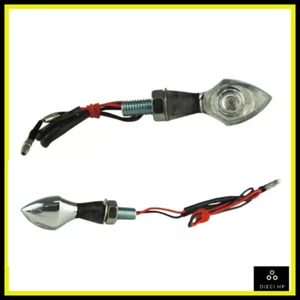 Coppia INDICATORI FRECCE A LED MOTO MICROPIP omologate colore alluminio Forbikes - Foto 1 di 4
