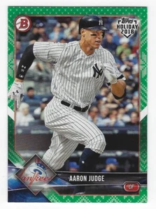 2018 Topps Bowman Holiday #TH-AJ Aaron Judge Green Festive Parallel #'d 78/99 - Imagen 1 de 2