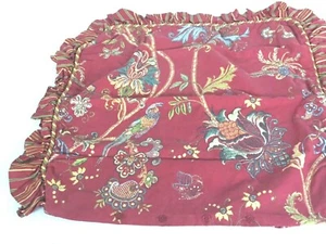 Almohada Euro Sham Rojo Amarillo Verde Floral Rayas Pájaro 25 Cuadrados" Volantes Pakistán (1) - Imagen 1 de 7