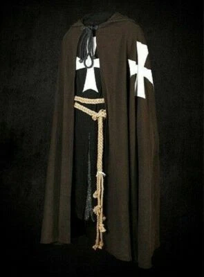 Medieval Tunic & Cloak For Men Reenactment Costume Cotton Cape & Tabard LARP SCA - Image 1 of 2
