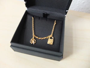 * Roberto Cavalli Linea pantera 2 cadenas con 2 colgantes en oro NUEVO - Imagen 1 de 8
