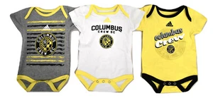 adidas MLS Columbus Crew SC Infant 3-Pc Body Suit Creeper Set 6-9 Months - Picture 1 of 1