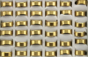 Venta al por mayor Lotes 36 piezas Joyería Chapada en Oro Acero Inoxidable Hombres Moda Anillos - Imagen 1 de 7