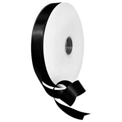 08822/00-030 Double Face Satin Ribbon 7/8" X 100 YD Black Ribbon for Gift Wra... - Image 1 of 4