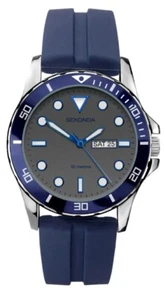 Sekonda Mens Watch with Grey Dial & Blue Silicone Strap 1702 RRP £59.99