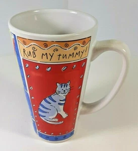 Rub My Tummy Here Kitty Kitty Ceramic Coffee Mug Tea Cup - Picture 1 of 5