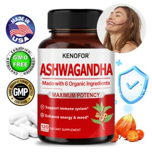 Ashwagandha Capsules | 650 Mg | 120 Capsules | Mood Enhancer - Picture 1 of 11