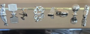 Vintage Monopoly 2000 Millennium Edition Game Replacement 8 Pewter Pieces Tokens - Picture 1 of 4