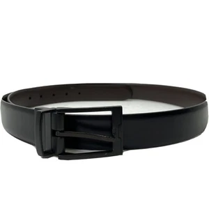 Reversible Leather Belt Men's Size 42 Brown Black Matte Metal Buckle 1.25" wide - Picture 1 of 6