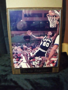 DAVID ROBINSON SIGNED 8x10 PHOTO BASKETBALL GREAT AUTOGRAPH AUTHENTIC WOOD PLACK