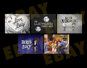 LUCILLE BALL ALL 5 TV TITLE CARDS, BEAUTIFUL PRINT INCLUDING I LOVE LUCY & MORE. - Picture 1 of 4