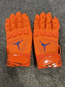 NIKE JORDAN HYPERBEAST 2.0 NCAA ORANGE LINEMAN FOOTBALL GLOVES 3XL, NWOT - Picture 1 of 2