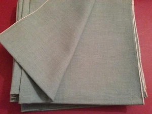 4 Solide Hellgrün Weiß Poly Mix Abendessen Tischdecke Servietten 14 1/2" x 15" Vintage - Bild 1 von 4