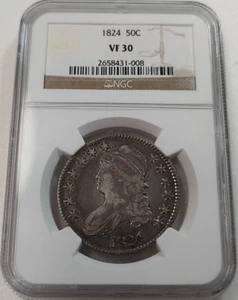 1824 Capped Bust Half Dollar NGC VF30 Beautifully Toning! #2658431-008 - Picture 1 of 7